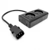 Разветвитель Питания для Бесперебойника UPS Power Splitter C14 to 2 Israeli Sockets black CABLE-708-2