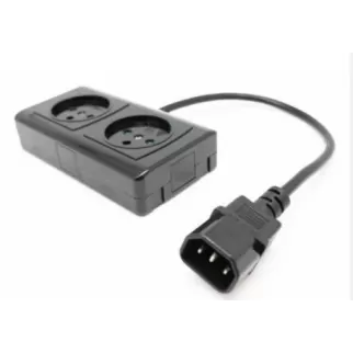 Power splitter for non-stop UPS Power Female to 2 regulal Power male black