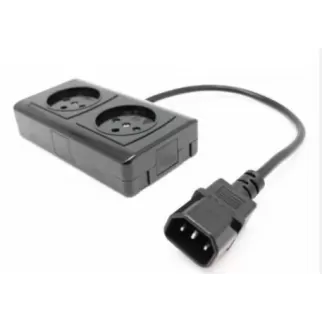 Разветвитель Питания для Бесперебойника UPS Power Splitter C14 to 2 Israeli Sockets black CABLE-708-2