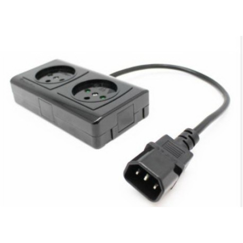 Power splitter for non-stop UPS Power Female to 2 regulal Power male black Power splitter for non-stop UPS Power Female to 2 regulal Power male black