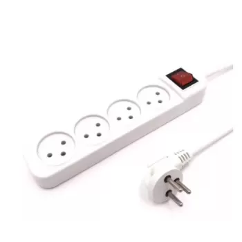 4-outlet power splitter with extension cord Luggar 4 Power Multi Soket 1.5x3mm 3m + power switch XS-MS-43 Color:white