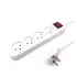 מפצל חשמל ל4 כולל כבל מאריך Luggar 4 Power Multi Soket 1.5x3mm 3m + power switch XS-MS-43 צבע לבן