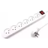 Multi Soket Luggar 6 Power Multi Soket 1.5x3mm 1m + power swith XS-MS-61 Color:white