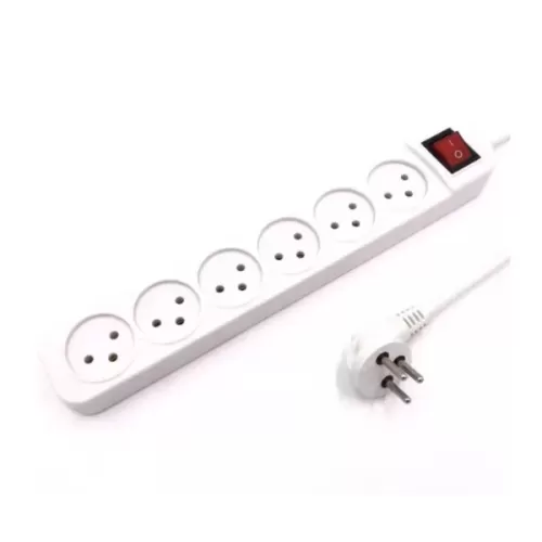 Multi Soket Luggar 6 Power Multi Soket 1.5x3mm 1m + power swith XS-MS-61 Color:white