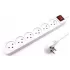 Multi Soket Luggar 6 Power Multi Soket 1.5x3mm 1m + power swith XS-MS-61 Color:white
