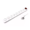 8-outlet power splitter with extension cord Luggar 8 Power Multi Soket 1.5x3mm 3m + power switch XS-MS-83 Color:white