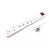 8-outlet power splitter with extension cord Luggar 8 Power Multi Soket 1.5x3mm 3m + power switch XS-MS-83 Color:white