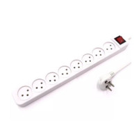 מפצל חשמל ל-8 שקעים עם כבל מאריך Luggar 8 Power Multi Soket 1.5x3mm 3m + power