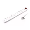 8-outlet power splitter with extension cord Luggar 8 Power Multi Soket 1.5x3mm 1m + power swith XS-MS-81 Color:white