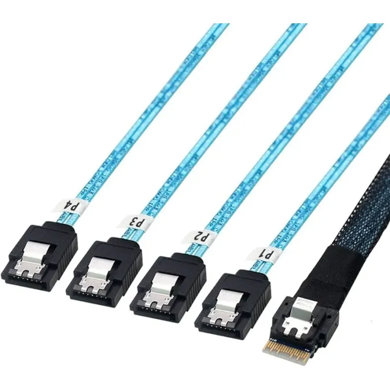 Кабель Gigabyte SlimSAS SFF-8654 4i to 4x SATA 60cm 25CFM-600700-A4R