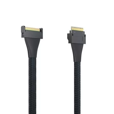 כבל SlimSAS SFF-8654 to MCIO SFF-TA-1016 8i CAB-MCIO/8654-8I-P-85 כבל SlimSAS SFF-8654 to MCIO SFF-TA-1016 8i CAB-MCIO/8654-8I-P-85