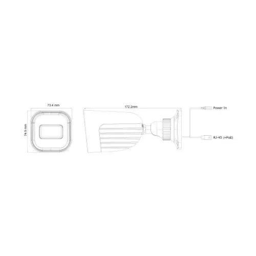מצלמת צינור Provison IP 2MP 3.6mm Fixed IP67 SD Card 20m IR I2-320IPSN-36 צבע לבן