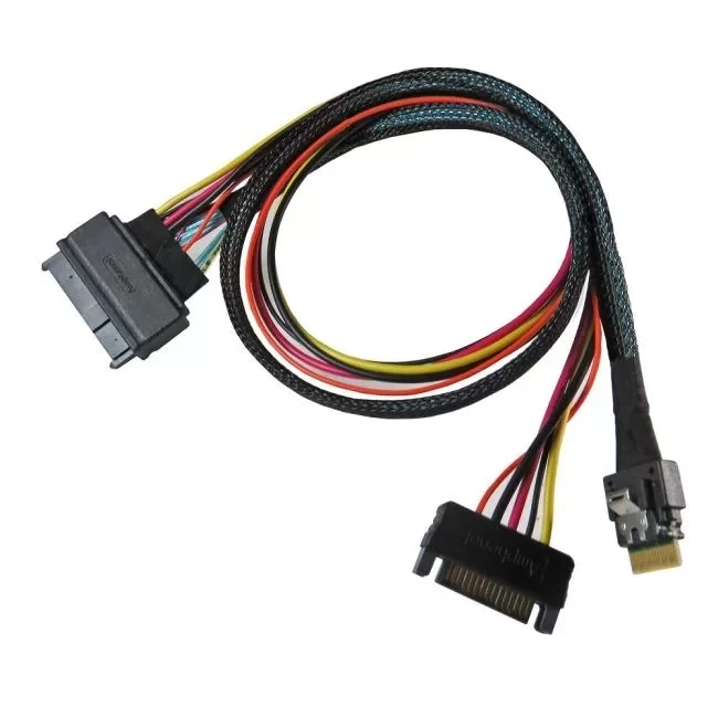 כבל Micro SATA Cables SlimSAS 4-Lane to U.2 SFF-8639 PCIe U2-1727-GEN4