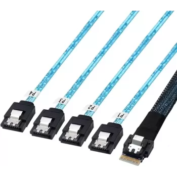 Кабель Gigabyte SlimSAS SFF-8654 i4 to 4x SATA 60cm 25CFM-600800-A4R