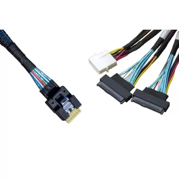 Cable SFF-8654 8x to 2x SFF-8639 4x U.2 80cm 190130 800mm