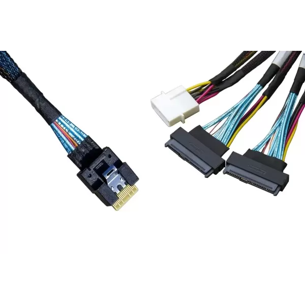 כבל SFF-8654 8x to 2x SFF-8639 4x U.2 80cm 190130
