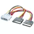 Cable Molex To 2xSATA Power 15CM 150mm