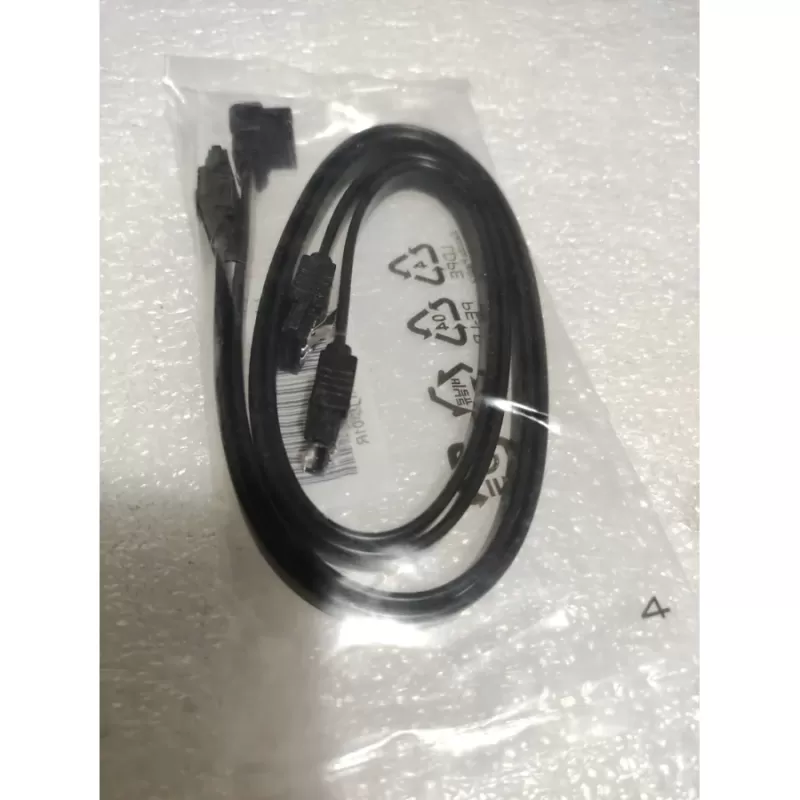 Pair of cables 2 PCS Cable SATA Data Cable 6Gbps 90 Deg. Black With Clip E-SATA-6G-90 12CF1-2SAT1B-01R Color:black