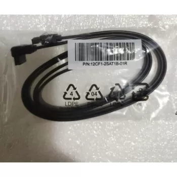 Pair of cables 2 PCS Cable SATA Data Cable 6Gbps 90 Deg. Black With Clip E-SATA-6G-90 12CF1-2SAT1B-01R Color:black