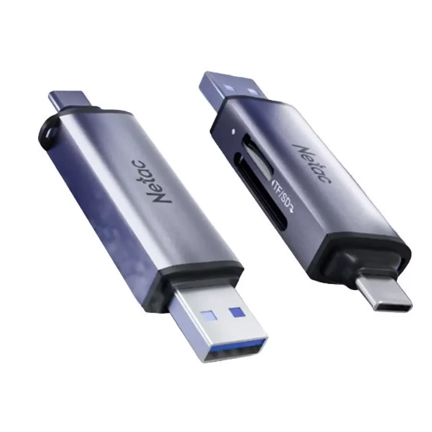 Card Readers Netac WK13 USB3.0+TYPE-C Msd/SD NT09WK13-30GR Color:gray