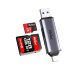 קורא כרטיסים Netac WK13 USB3.0+TYPE-C Msd/SD NT09WK13-30GR צבע אפור