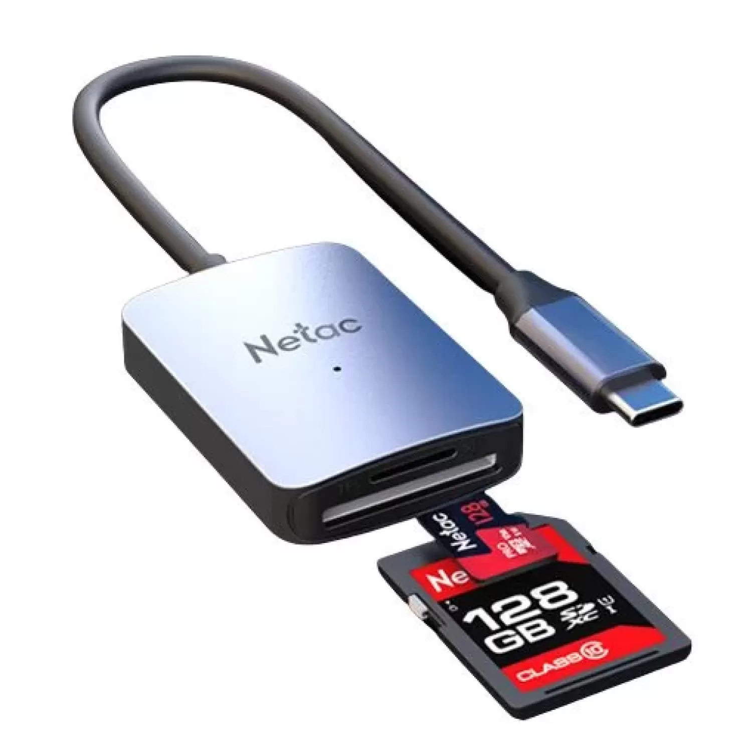 Card Readers Netac WK12 usb 3.0 Type-C mSD/SD NT09WK12-30GR Color:gray