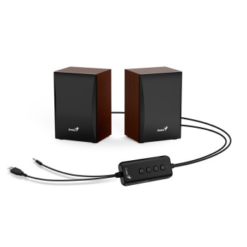 Speakers Genius SP-HF380BT BLUETOOTH STEREO SPEAKER Color:Brown Wood Speakers Genius SP-HF380BT BLUETOOTH STEREO SPEAKER Color:Brown Wood