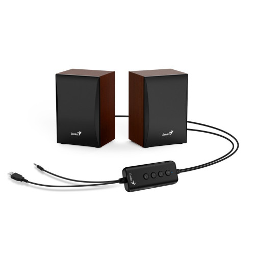 Speakers Genius SP-HF380BT BLUETOOTH STEREO SPEAKER Color:Brown Wood