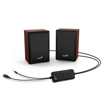 Speakers Genius SP-HF380BT BLUETOOTH STEREO SPEAKER Color:Brown Wood Speakers Genius SP-HF380BT BLUETOOTH STEREO SPEAKER Color:Brown Wood