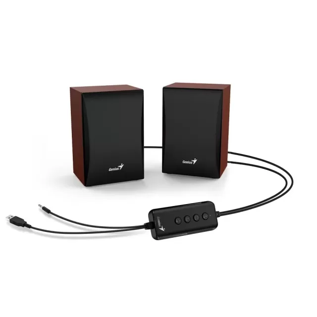 Колонки Genius SP-HF380BT BLUETOOTH STEREO SPEAKER Цвет:Коричневое дерево