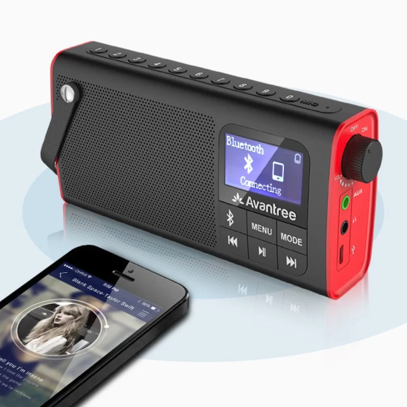 Portable Speaker Avantree Bluetooth Speaker with FM Radio AV-BTSP-850-BLK Color:black