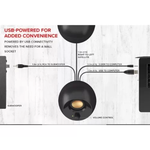 Gaming Speakers 2.1 Creative Pebble Plus Color:black
