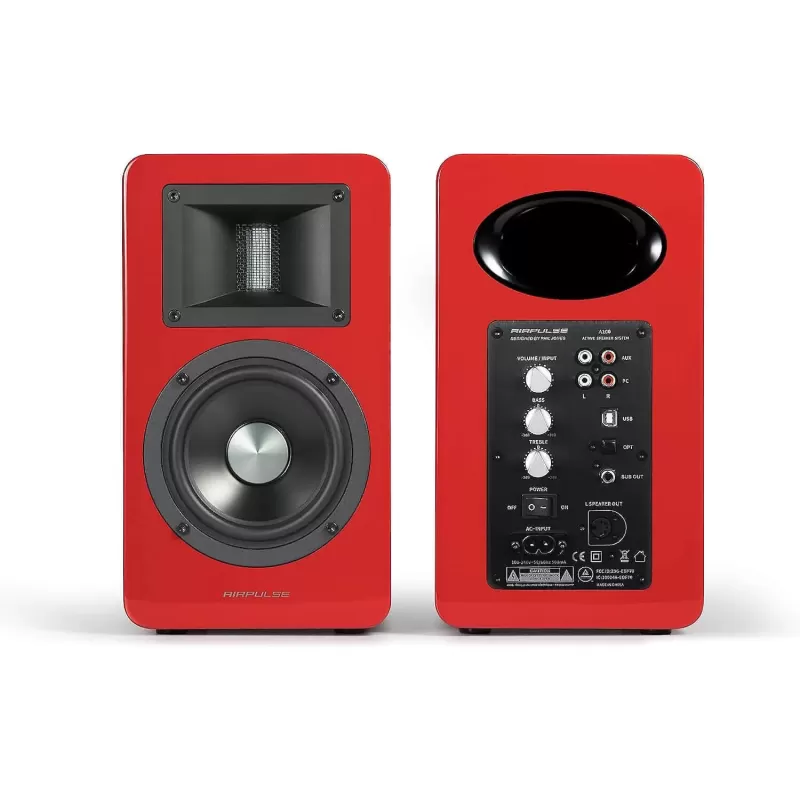 רמקולים AIRPULSE A100 100W Bluetooth אדום רמקולים AIRPULSE A100 100W Bluetooth אדום
