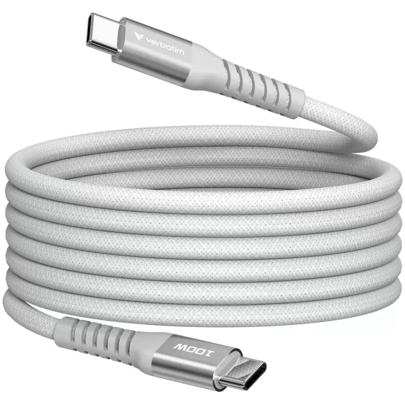 Кабель Verbatim Sync & Charge Magnetic Cable USB-C to USB-C 100W 1.2m gray