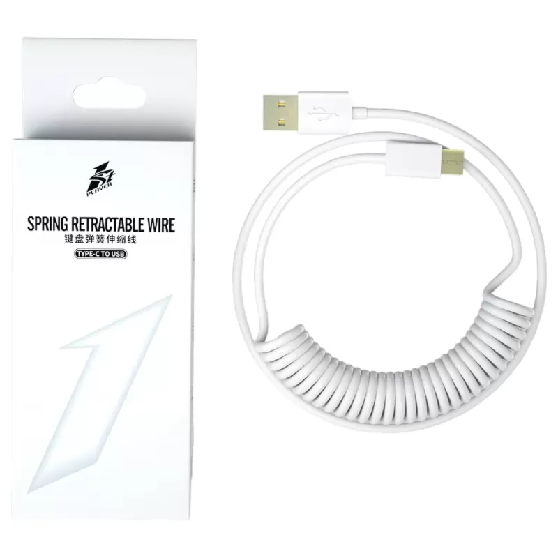 כבל 1St Player 1StPlayer USB-A to USB-C Spring up to 2.5m Light Gray צבע אפור בהיר כבל 1St Player 1StPlayer USB-A to USB-C Spring up to 2.5m Light Gray צבע אפור בהיר