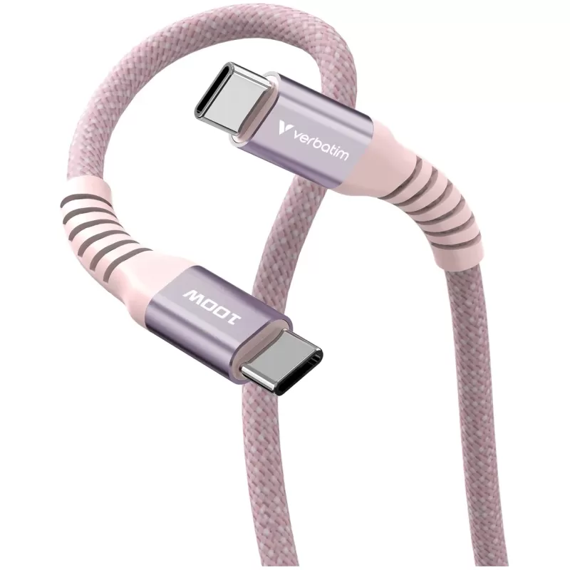 Кабель Verbatim Sync & Charge Magnetic Cable USB-C to USB-C 100W 1.2m pink Кабель Verbatim Sync & Charge Magnetic Cable USB-C to USB-C 100W 1.2m pink