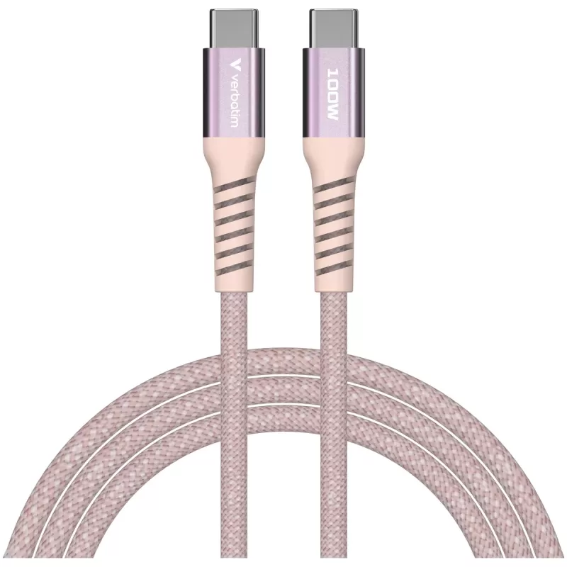 Кабель Verbatim Sync & Charge Magnetic Cable USB-C to USB-C 100W 1.2m pink Кабель Verbatim Sync & Charge Magnetic Cable USB-C to USB-C 100W 1.2m pink