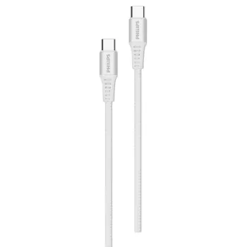 Cable Philips Type-C to Type-C white 1m