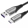 כבל Vention USB-A to USB-C 5A/40W Super Charge 1m Cable צבע שחור