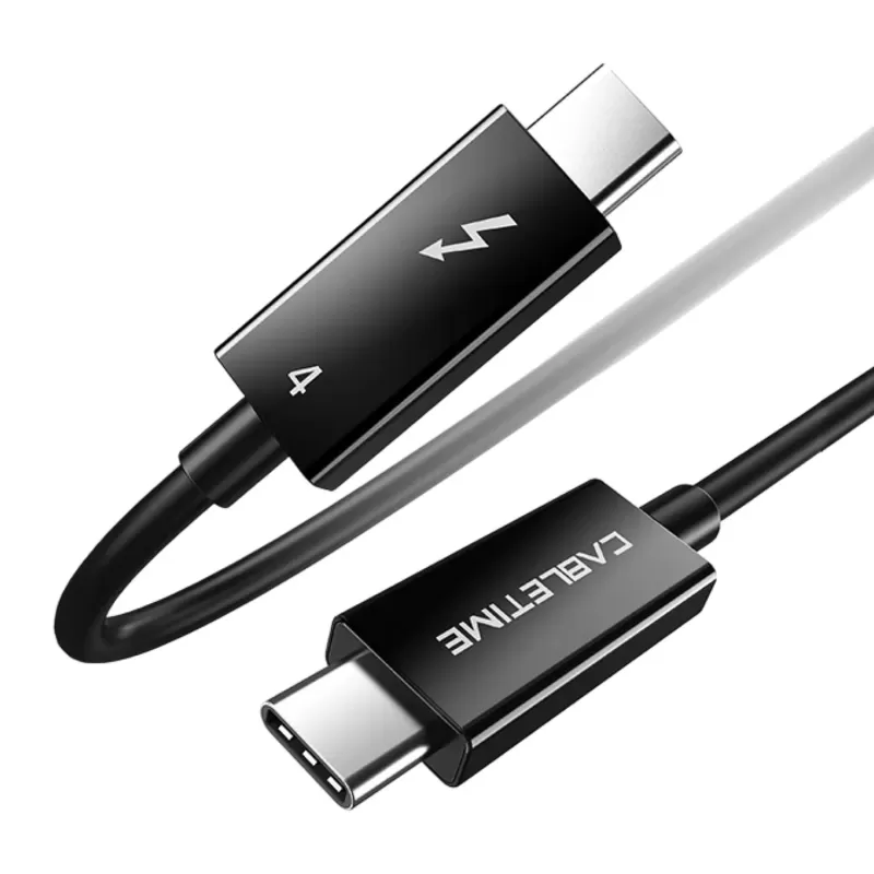 כבל CABLETIME Thunderbolt 4 8K/60Hz 40Gbps 100W 2.5m Cable צבע שחור