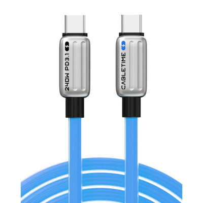 Кабель CABLETIME USB-C 240W Charging Cable 1m синий Кабель CABLETIME USB-C 240W Charging Cable 1m синий