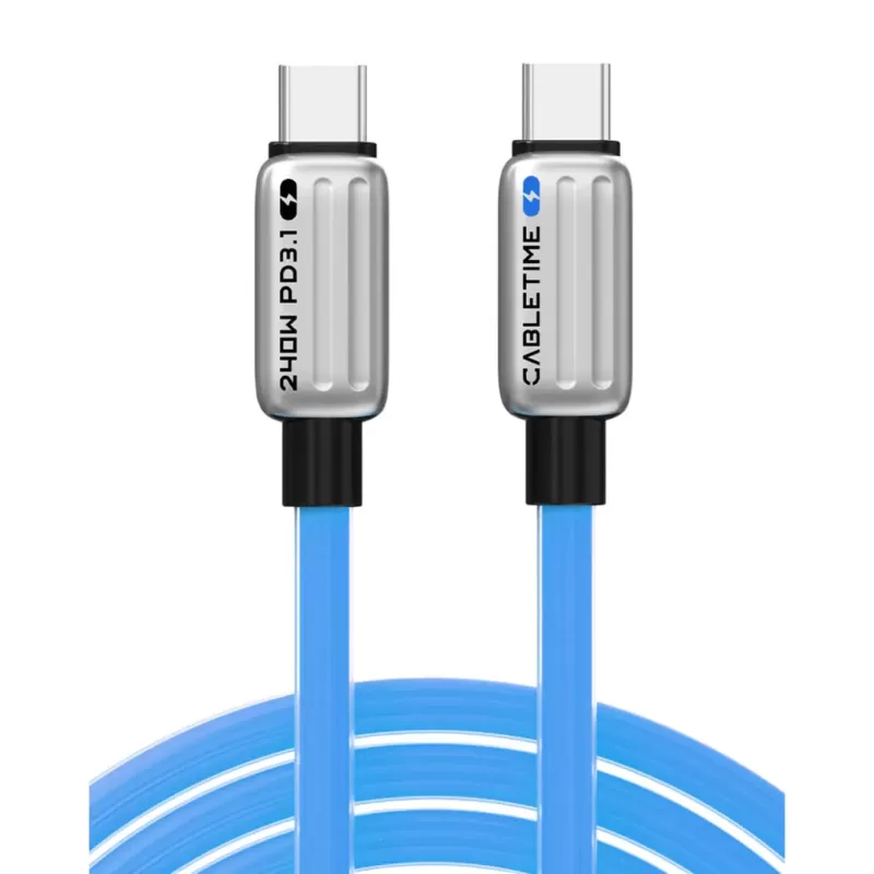 כבל CABLETIME USB-C 240W Charging Cable 1m כחול