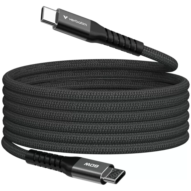 Кабель Verbatim Sync & Charge Magnetic Cable USB-C to USB-C 60W 1.2m black Кабель Verbatim Sync & Charge Magnetic Cable USB-C to USB-C 60W 1.2m black