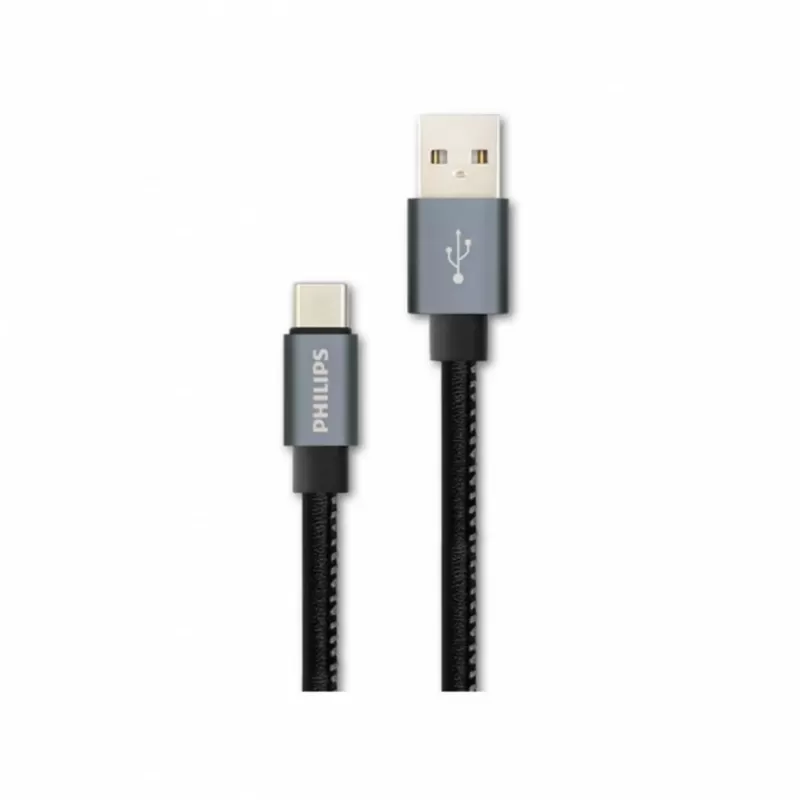 Sync and Charge Cable Philips USB-A to USB-C 1.2m Color:black