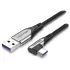 Cable Vention USB-A to USB-C (90°) 5A/40W Super Charge 1m Cable Color:black