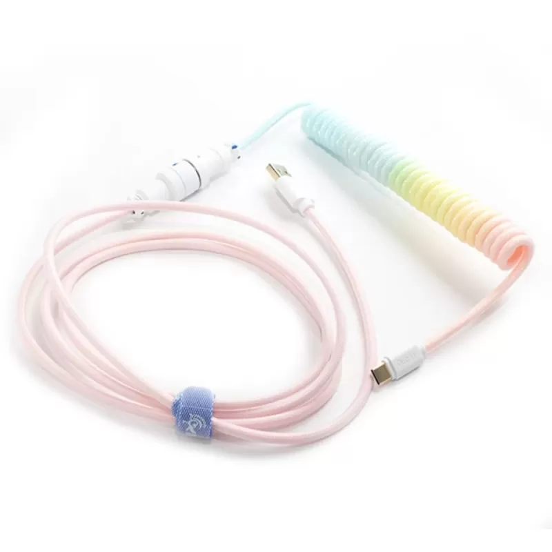Кабель Ducky USB-A to USB-C Coiled - Cotton Candy 1.8m Цвет:Розовый «Сахарная вата»