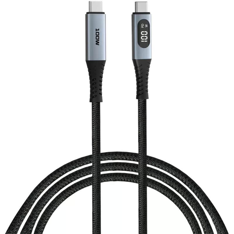 Cable Verbatim Sync & Charge USB-C to USB-C 100W 1.2m with Power Display Color:black