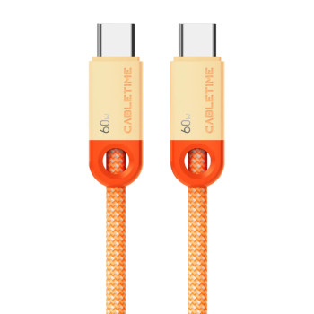 Кабель CABLETIME USB-C 60W Charging Cable 2m оранжевый