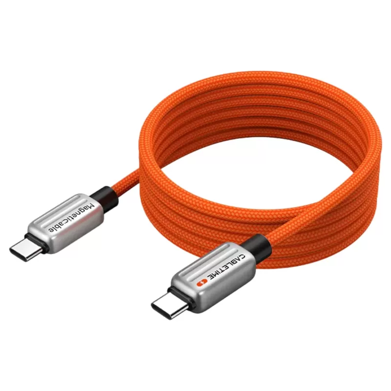 Cable CABLETIME USB-C 240W Magnetic Charging Cable 2m orange