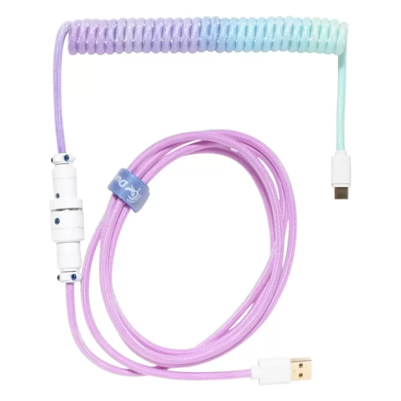 כבל Ducky USB-A to USB-C Coiled - Azure 1.8m צבע סגול